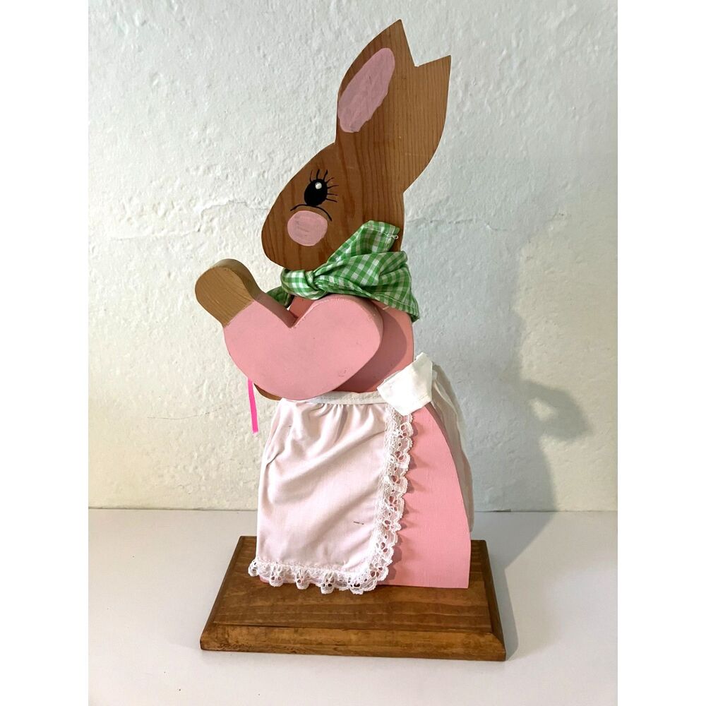 Vintage wooden bunny decoration